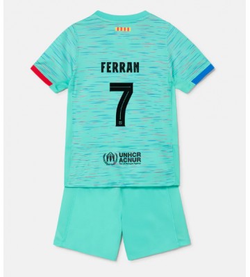 Barcelona Ferran Torres #7 Tercera Equipación Niños 2023-24 Manga Corta (+ Pantalones cortos)